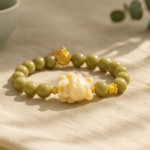 Avocado Jade Pixiu Bracelet