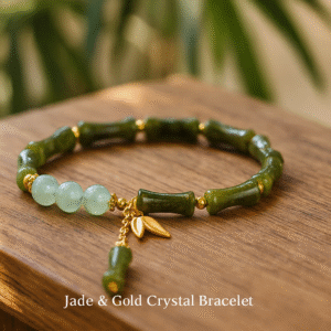 Graceful Bamboo Jade Bracelet – Natural Southern Jade Crystal