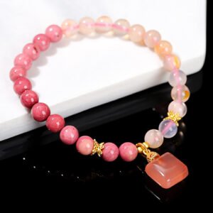 Rhodochrosite & Sakura Agate Blessing Bracelet