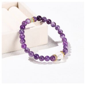 Amethyst & Clear Quartz Fortune Bracelet