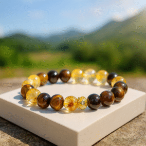 Natural Tiger’s Eye & Yellow Citrine Bracelet (Copper Edition)