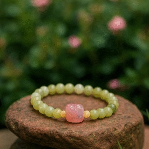 Natural Qing Jade & Agate Blessing Charm